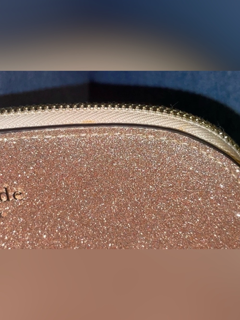 Kate Spade Rose Gold Tinsel Dome Glitter Crossbody Bag - Picture 10 of 11